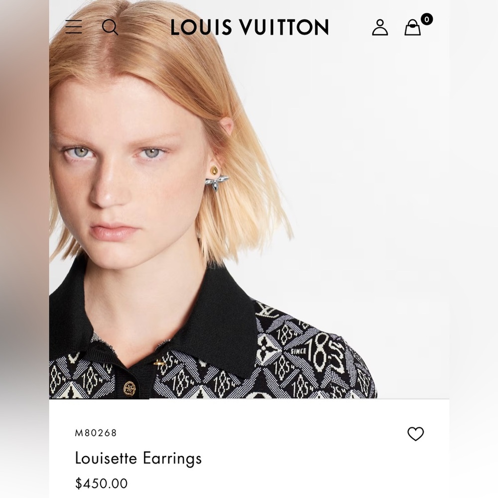 Louis Vuitton front/back earrings. Worn once!??